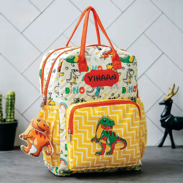 Personalised Box bagpack Big double chain Dinosaur (3)