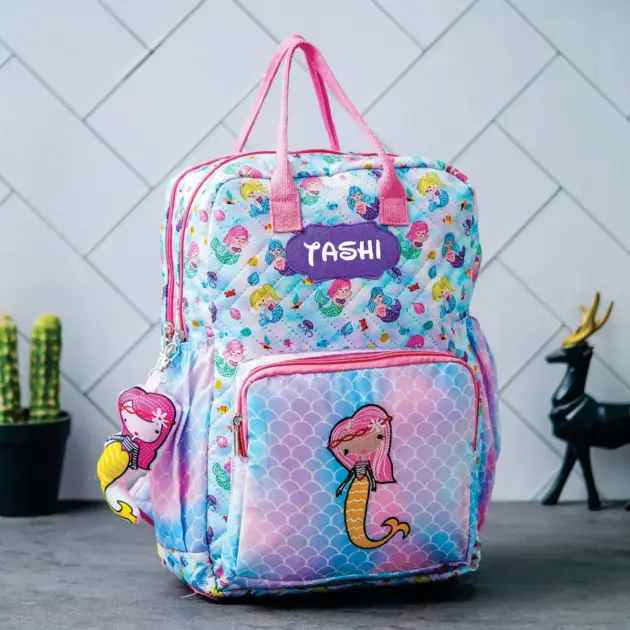 Personalised Box bagpack Big double chain Mermaid (2)