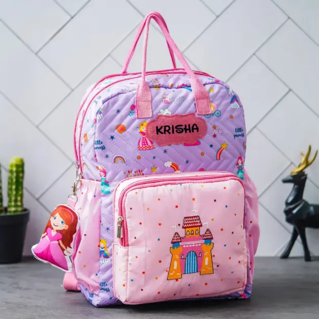 Personalised Box bagpack Big double chain Princess doll (2)