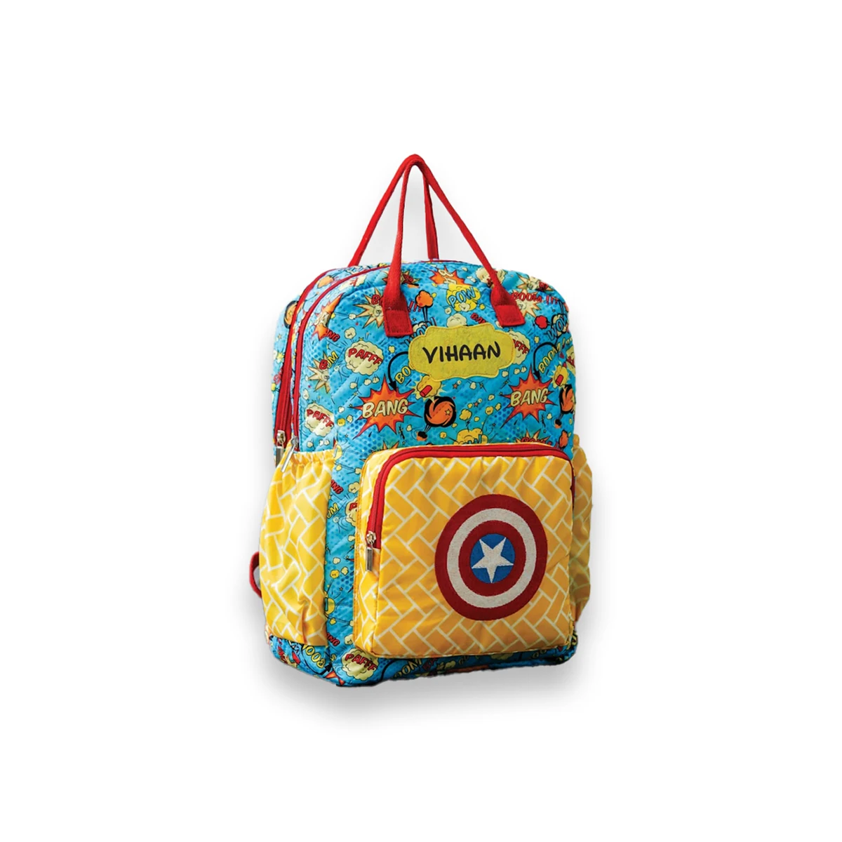Personalised Box bagpack Big double chain Superhero