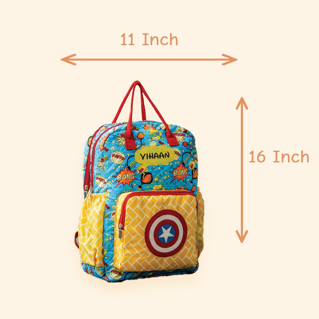 Personalised Box Bagpack Big Double Chain Superhero - Image 3
