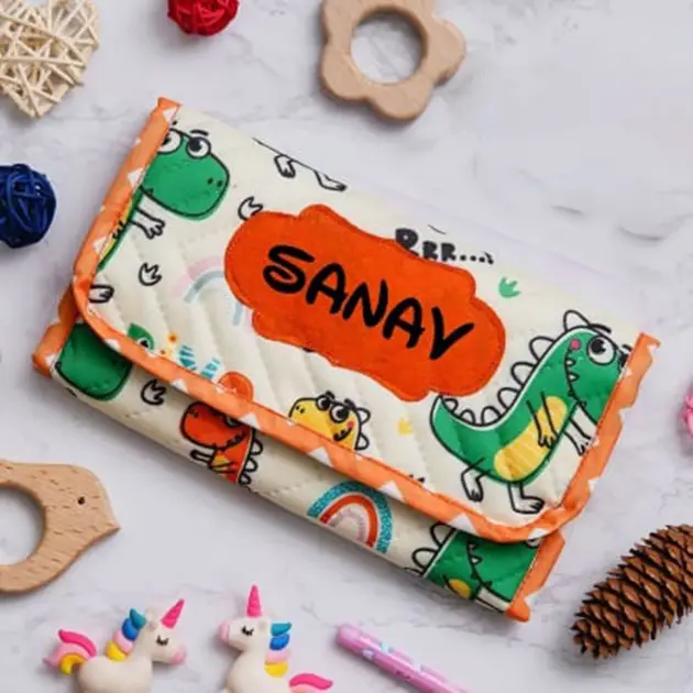 Personalised Mini 3 fold multi purpose pouch Dinosaur (2)