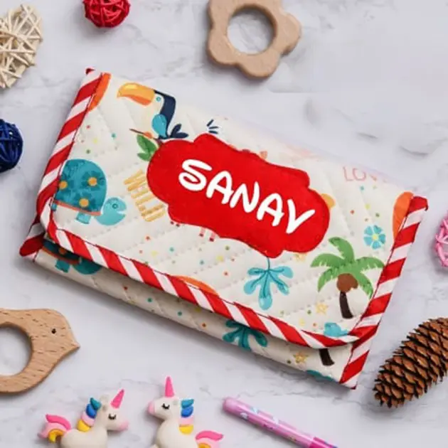 Personalised Mini 3 fold multi purpose pouch Jungle (2)