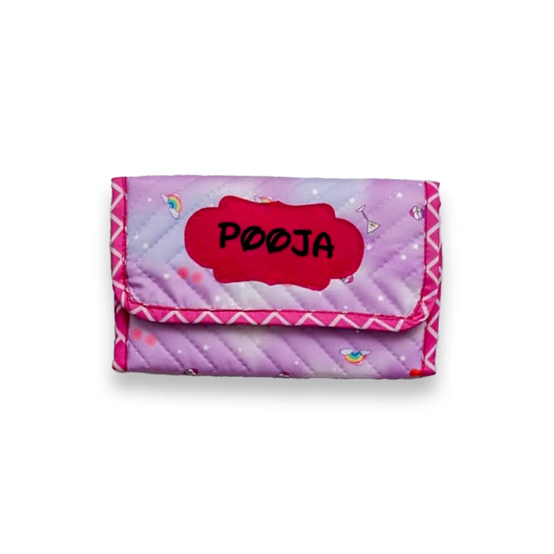 Personalised Mini 3 fold multi purpose pouch Unicorn (1)